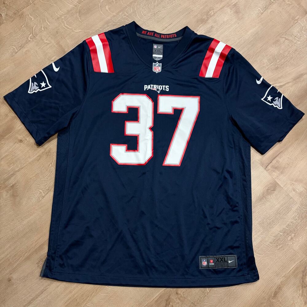 Nike NFL New England Patriots Damien Harris #37 Jersey Men's XXL 2XL Navy Blue